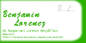 benjamin lorencz business card